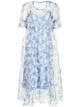 Sir the Label Anais Puff-Sleeve Maxi Dress in Blue Floral Size 3 / AU 12 for rent on The Volte - image 3