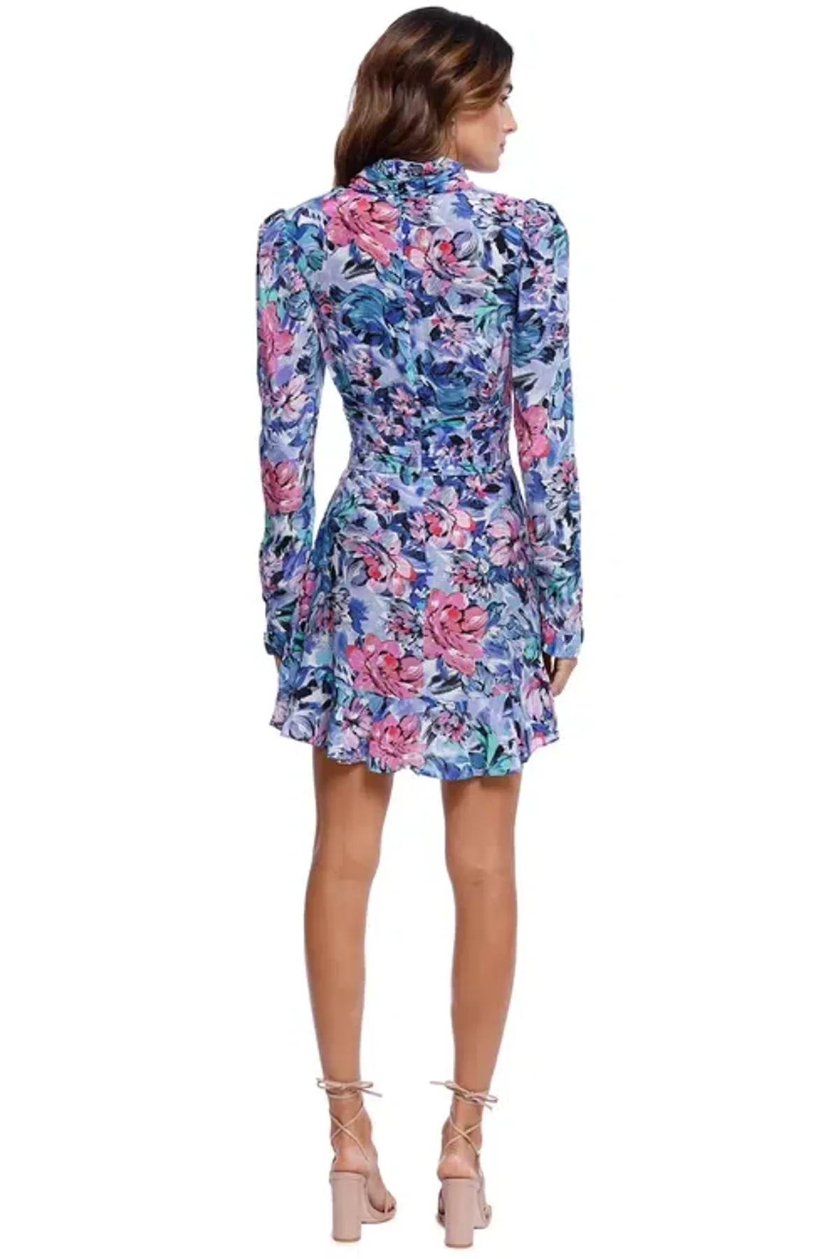Rebecca Vallance La Violette Mini Dress Blue Multi Floral Size 10 - Image 3