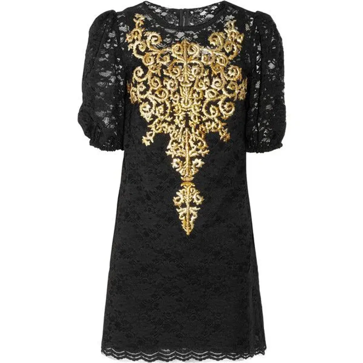 Dolce and Gabbana Embroidery Lace Dress Black Size AU 12 - Image 5
