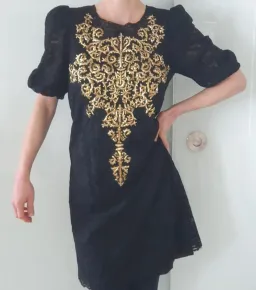 Dolce and Gabbana Embroidery Lace Dress Black Size AU 12 for rent on The Volte - image 4