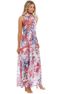 Sofia Irina Halter Gown Spring Flora Multi Print Size AU 8 for rent on The Volte - image 2