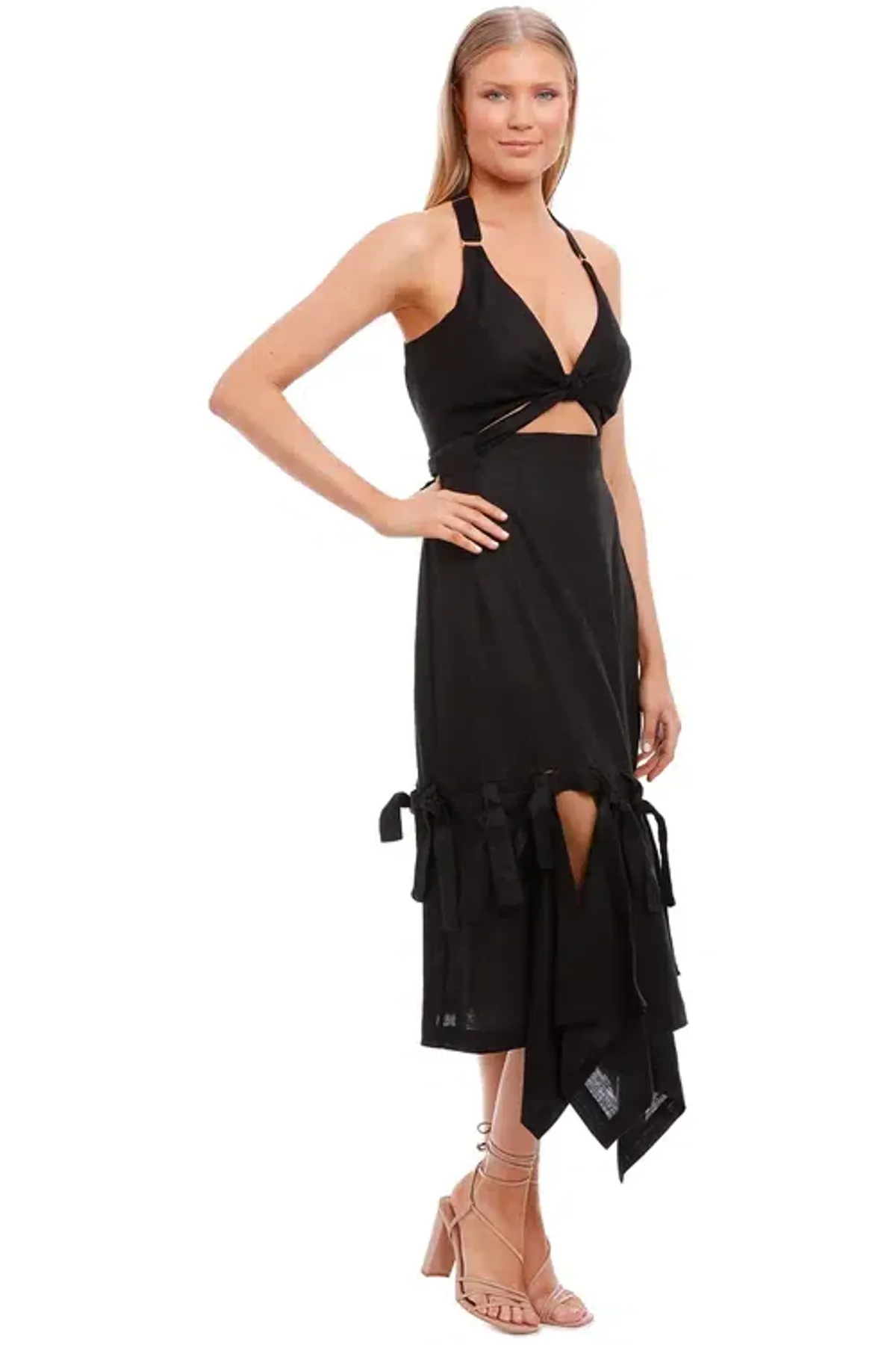 KITX Block System Tie Dress Black Size 6 - Image 3