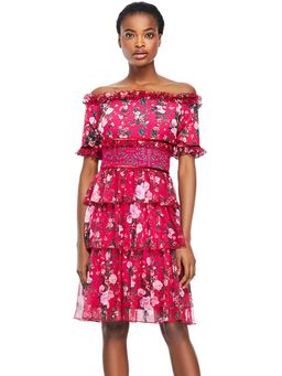 Tadashi Shoji Bonet Off The Shoulder Dress size 12 for rent on The Volte - image 1