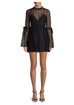Alice McCall Back To You Lace Mini Dress Black Size 6  for rent on The Volte - image 1