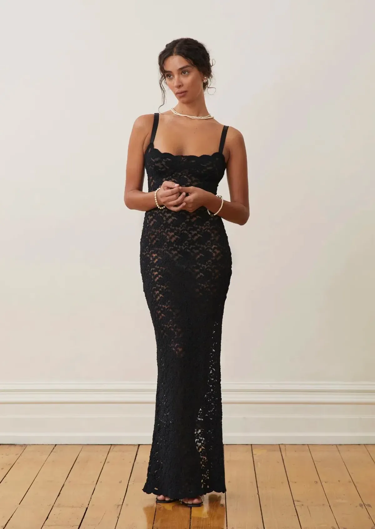 Arcina Ori Margot Black Lace Maxi Dress Size S/Au 8 - Image 2