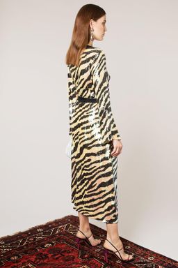 Rixo London Gigi Tiger Sequin Dress Midi Size 12 for rent on The Volte - image 3