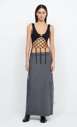 Bec & Bridge Aria Knit Cropped Top Black Size 8  for rent on The Volte - image 1
