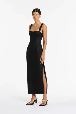 Sir The Label Bettina Midi Dress In Black Size 8 for rent on The Volte - image 1