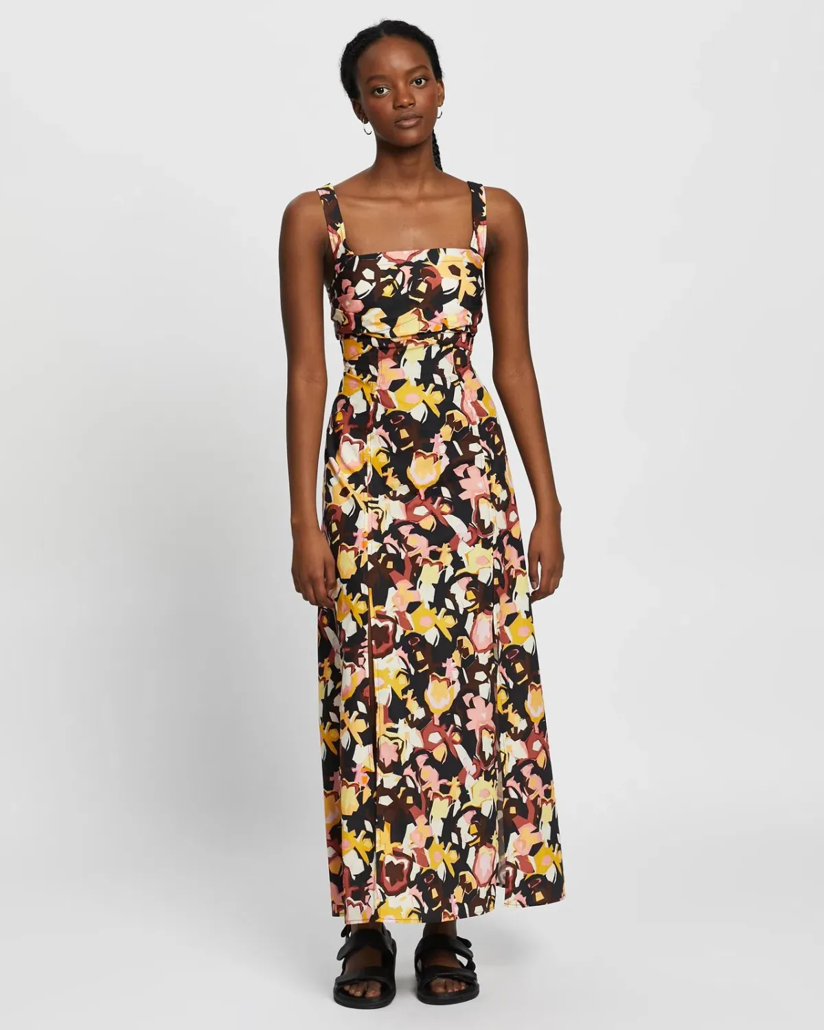 Camilla and Marc Delfino Split Skirt Midi Dress Multi Size 8 - Image 1