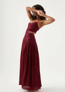Aje Laurier Wave Maxi Dress Burgundy Size 12 / L for rent on The Volte - image 2
