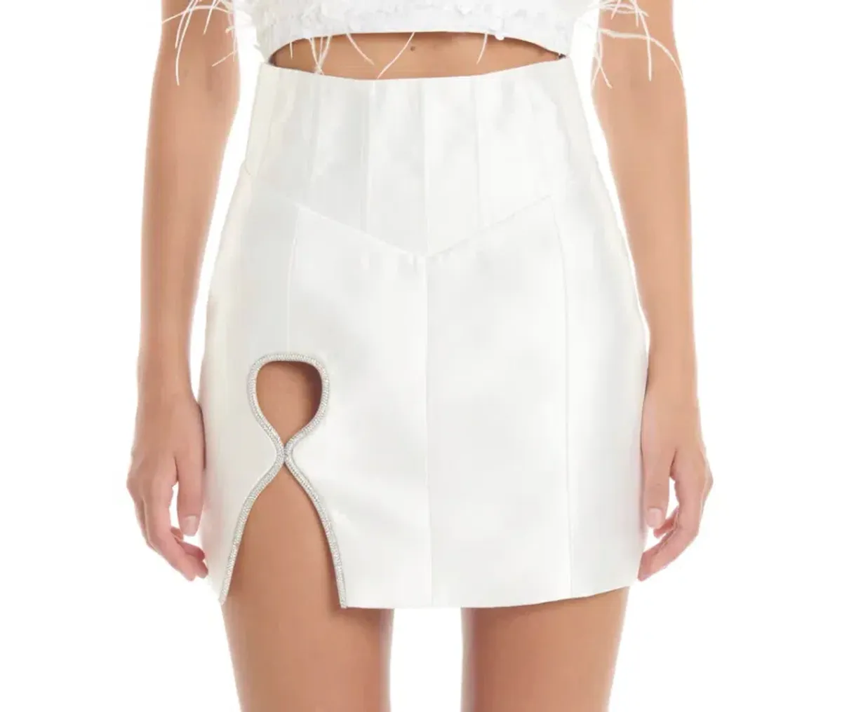 Eliyah the label Simone Skirt White Size 12 - Image 3