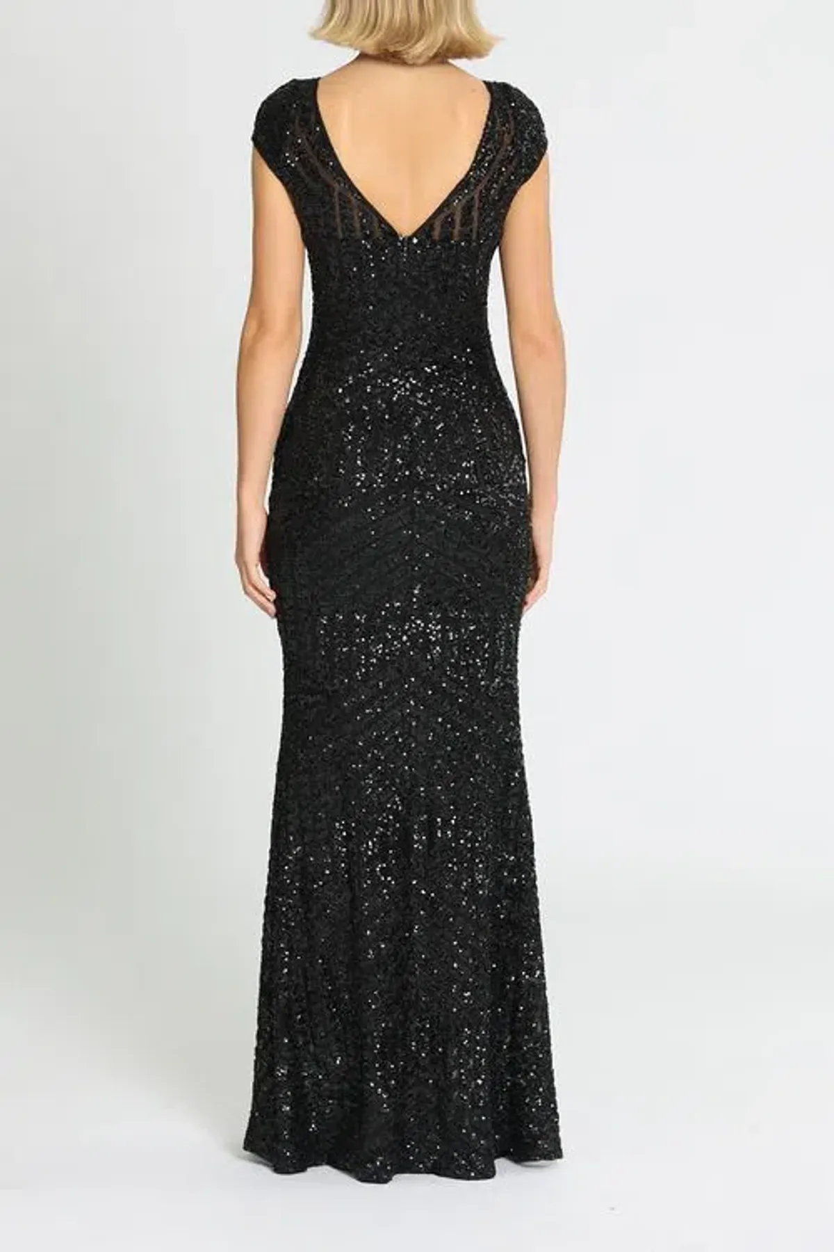 Langhem Ida Sequin Gown Black Size 12 - Image 1