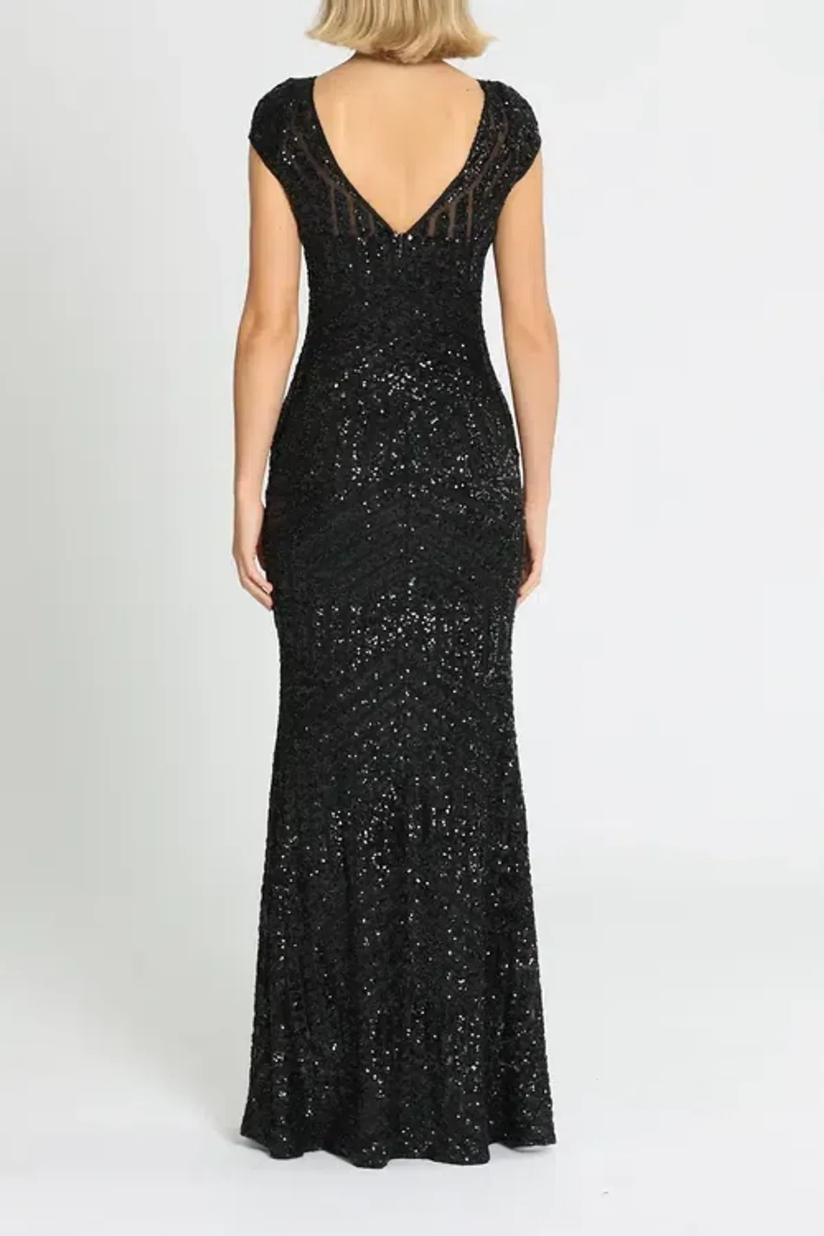 Langhem Ida Sequin Gown Black Size 14 - Image 4