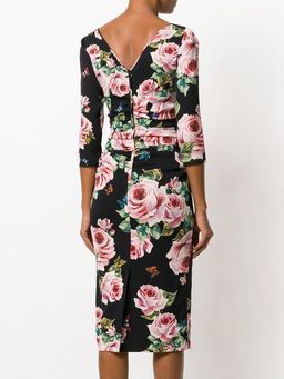 Dolce & Gabbana Rose Pink Print Dress Size 12 for rent on The Volte - image 2