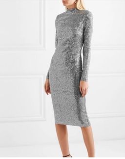 Rebecca Vallance Andree Sequinned Lurex Midi Dress Size 8  for rent on The Volte - image 2