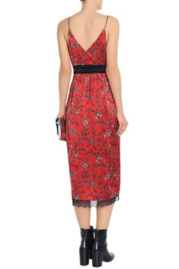Cinq A Sept Petra Lace Trimmed Silk Satin Midi Dress Print Size 6 for rent on The Volte - image 2