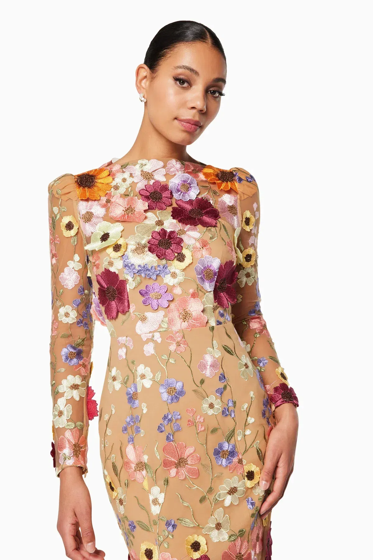 Elliatt Floral Embellished Lace Shannon Dress Floral Size AU 6 - Image 3