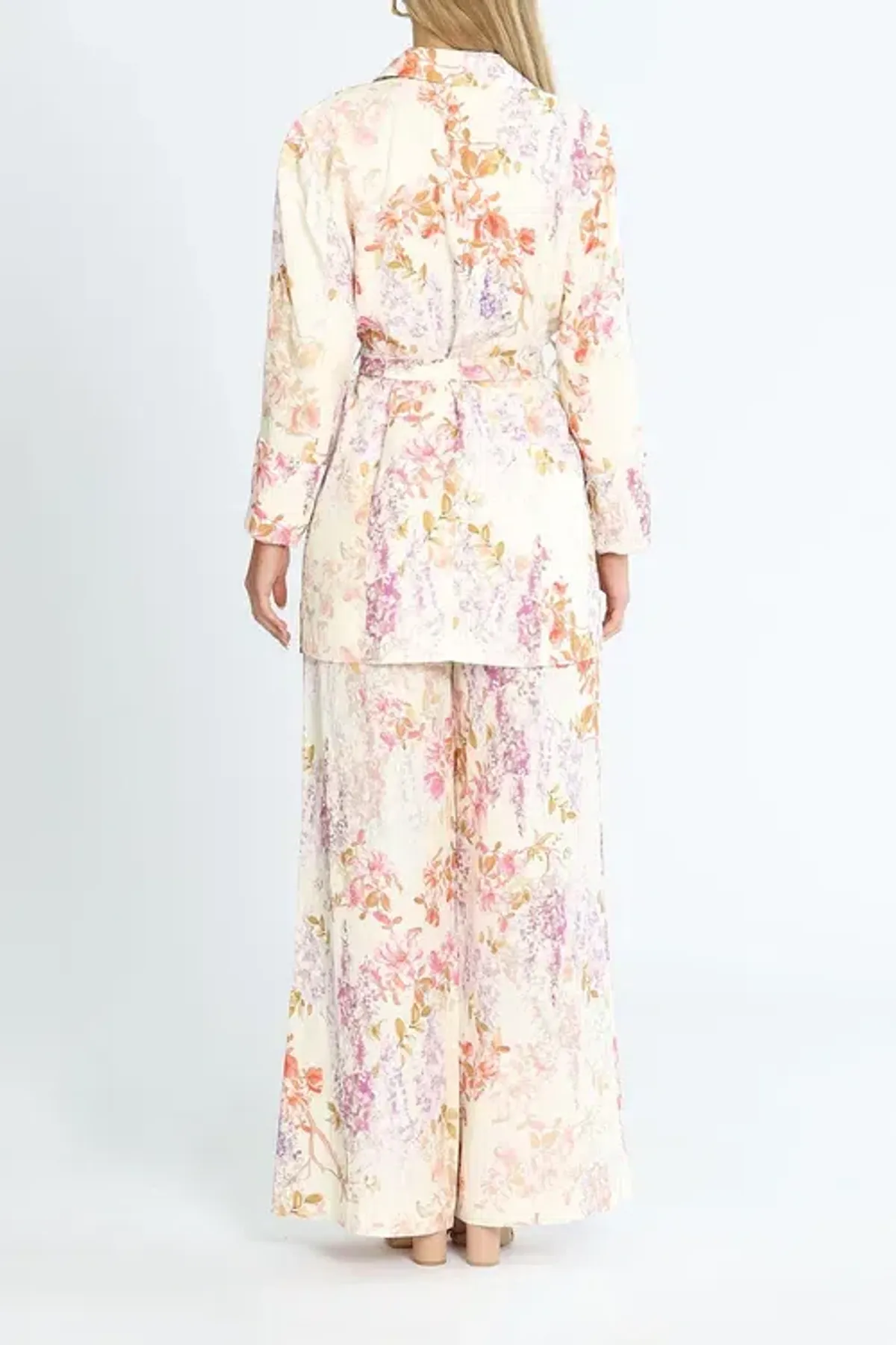 Ministry of Style Joyful Blooms Blazer and Pant Set Multi Floral White Size 14 - Image 3