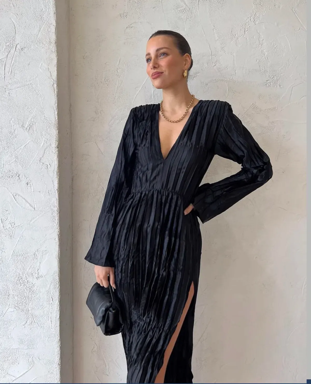 L’Idee Costes Maxi Dress Noir Size 10 - Image 2