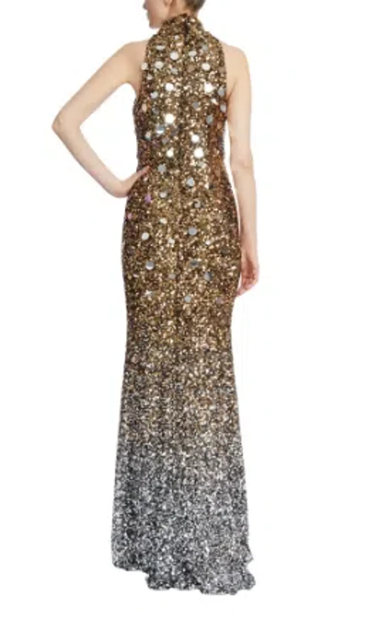 Badgley Mischka Ombre Sequined Gown Size 10 - Image 3