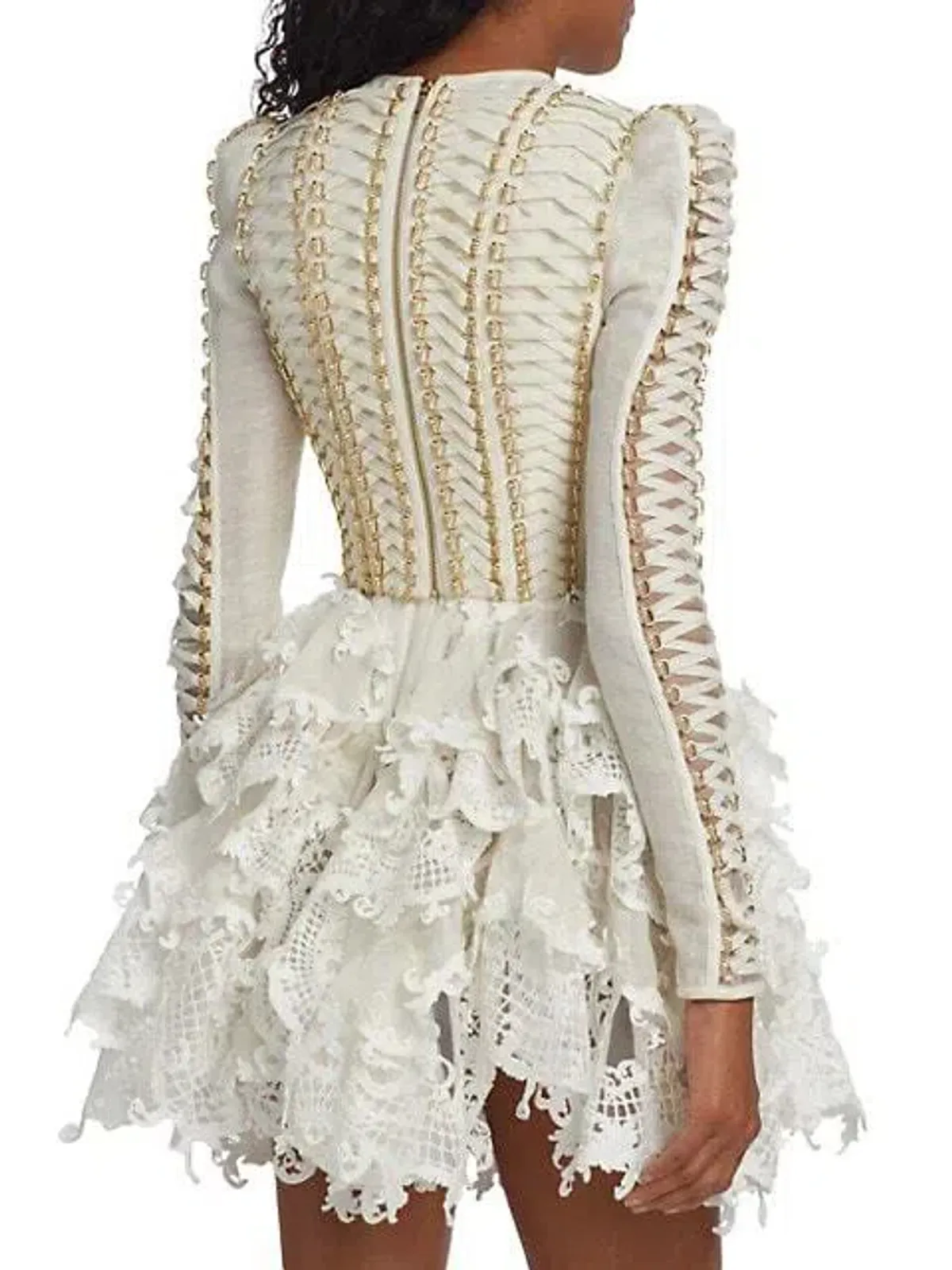 Zimmerman Coaster Corset Laced Dress in Ivory Size 0 / AU 8 - Image 3