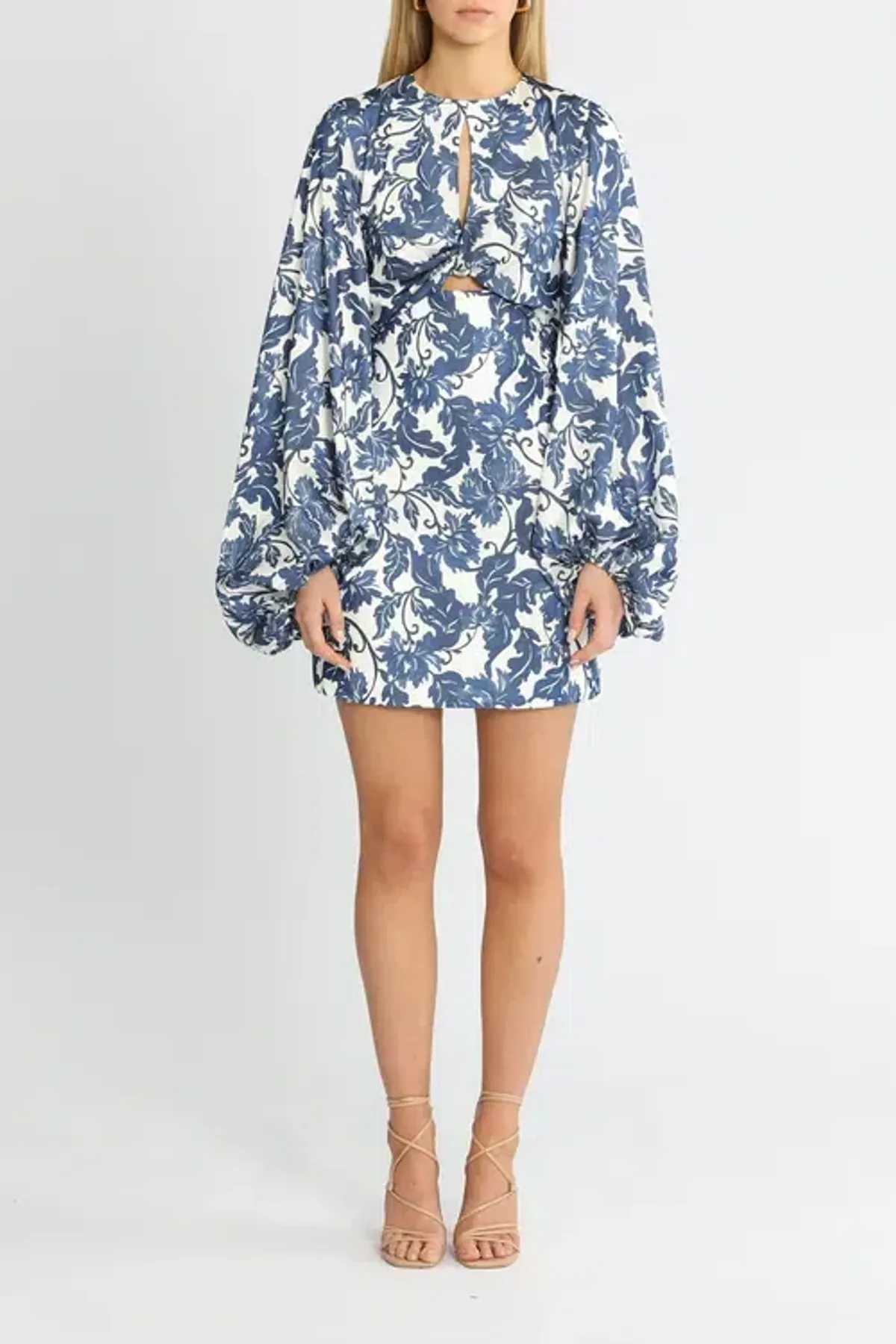 Significant Other Holly Mini Dress Blue Print Size 8 - Image 1