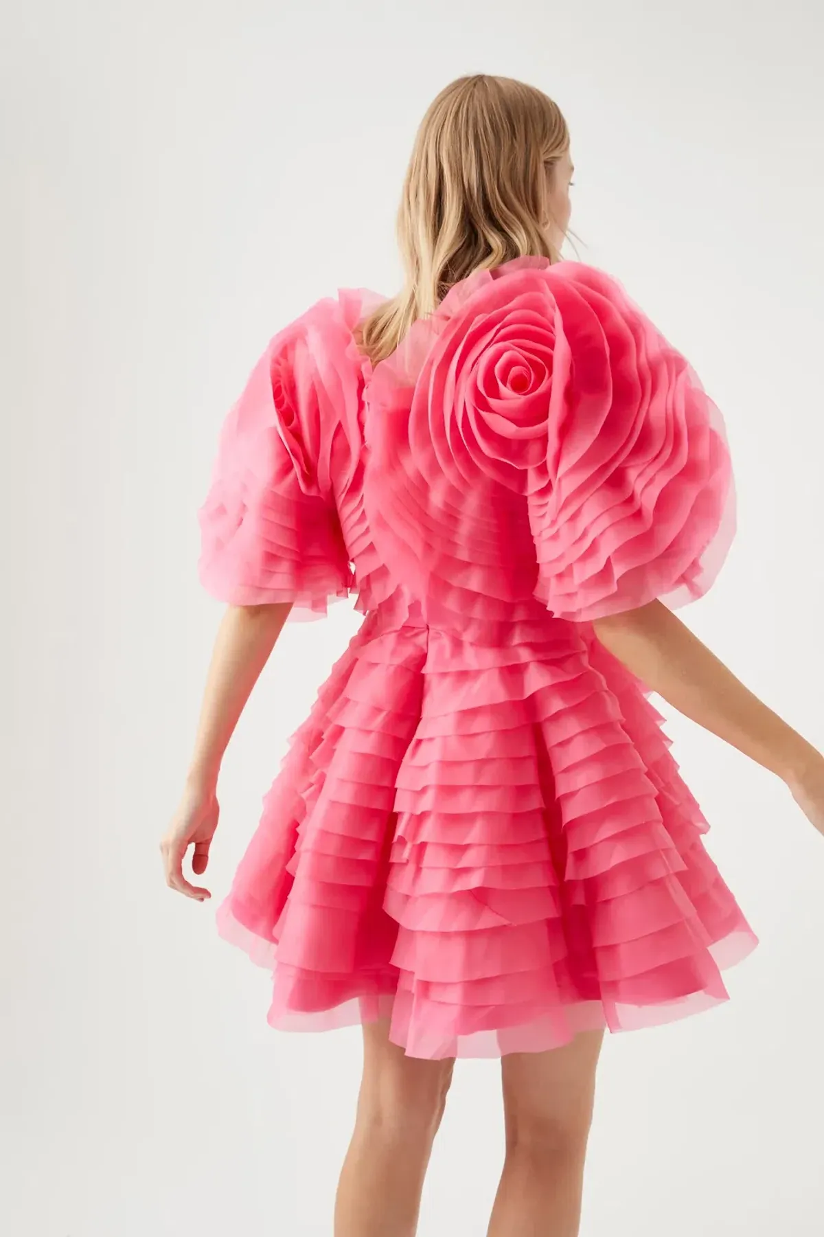 Aje Amour Ruffle Mini Dress Berry Pink Size 10 - Image 3