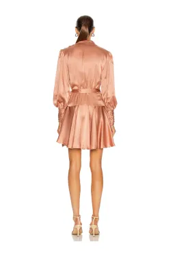 Zimmermann Silk Wrap Mini Dress in Lipstick Size 1 / Au 10 for rent on The Volte - image 2