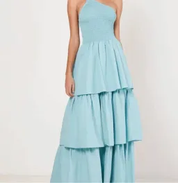 S/W/F One Shoulder Layered Maxi Dress Blue Size L / AU 12 for rent on The Volte - image 2