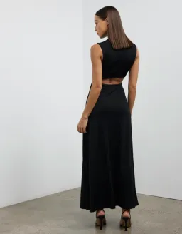 Christopher Esber Ruched Quartz Abacus Dress Black Size 8 for rent on The Volte - image 3
