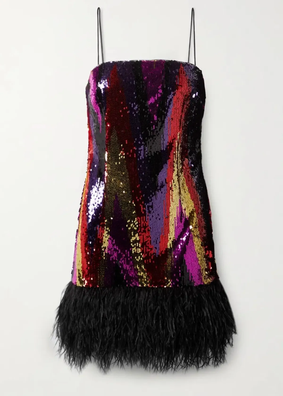 Rebecca Vallance Kaia Feather-Trimmed Sequin Tulle Mini Dress Multi Size 10 - Image 5