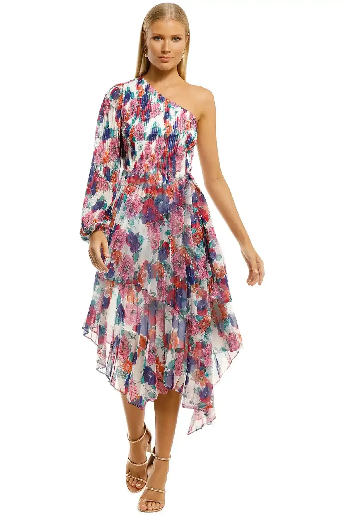 Talulah Always You Midi Dress Floral Fantasia Print Multi Print Size 10 - Image 1