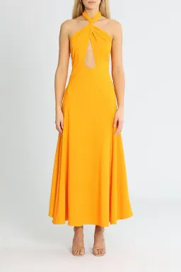 By Johnny Zina Midi Dress Orange Size 12 for rent on The Volte - image 1