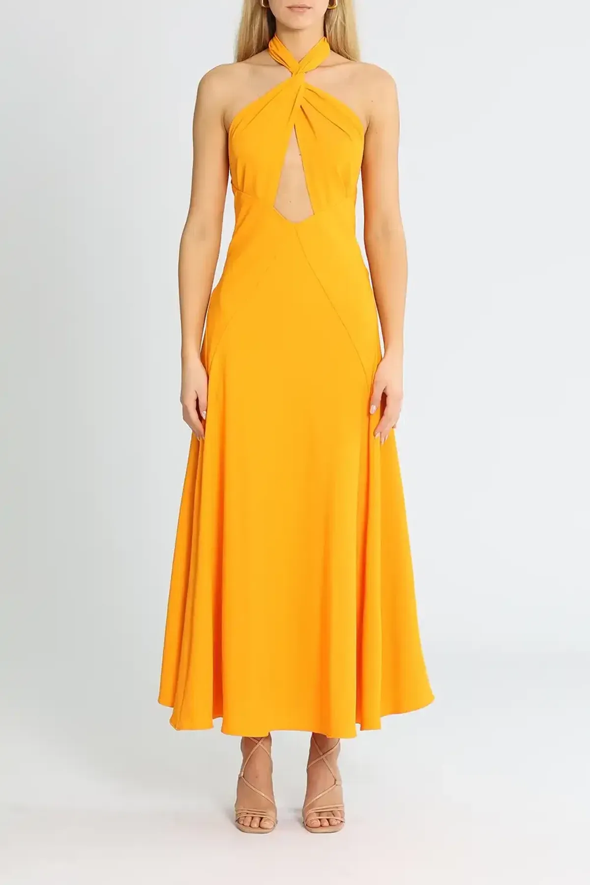 By Johnny Zina Midi Dress Orange Size 8 - Image 1