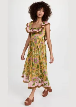 Alemais Winnie Ruffle Midi Dress Floral Size 10 for rent on The Volte - image 1