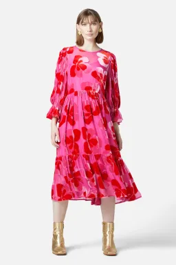 Gorman Pansy Devore Dress Maxi Pink Size AU 12  for rent on The Volte - image 1