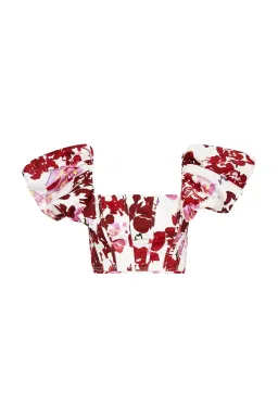 Aje Margot Bubble Frill Top and La Vie Bubble Mini Skirt Set Roses Of Provence Print  Size 6 for rent on The Volte - image 5
