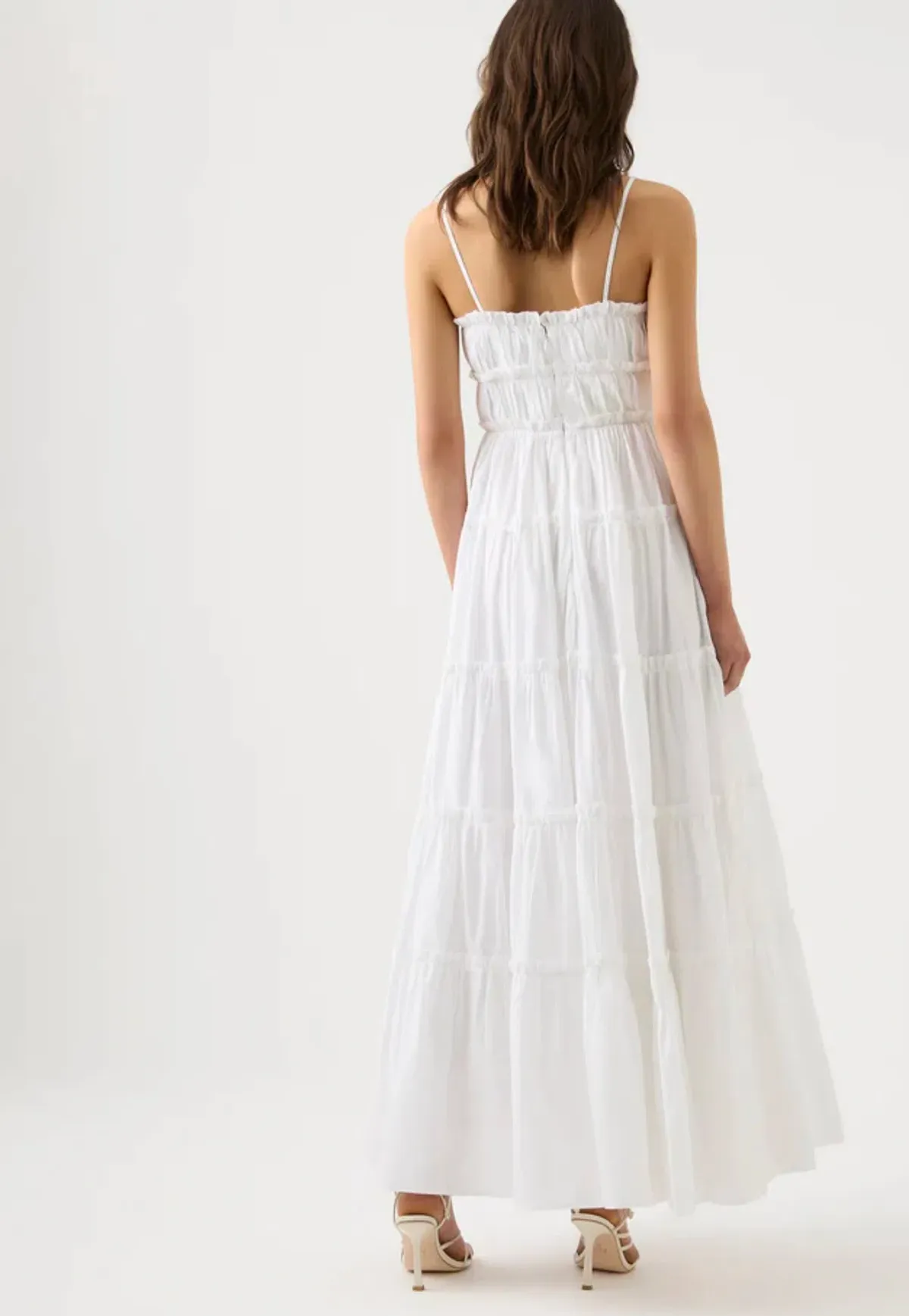 AJE Luna Tiered Maxi Dress Ivory Size 6 - Image 2