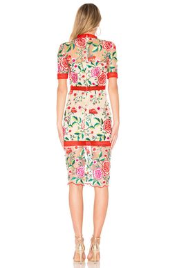 Vone Mira Dress Floral Embroidery Red Size AU 6 for rent on The Volte - image 3