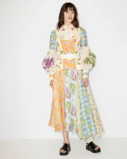 Alemais Lou Balloon Sleeve Shirt Dress Multi Size 10 for rent on The Volte - image 2