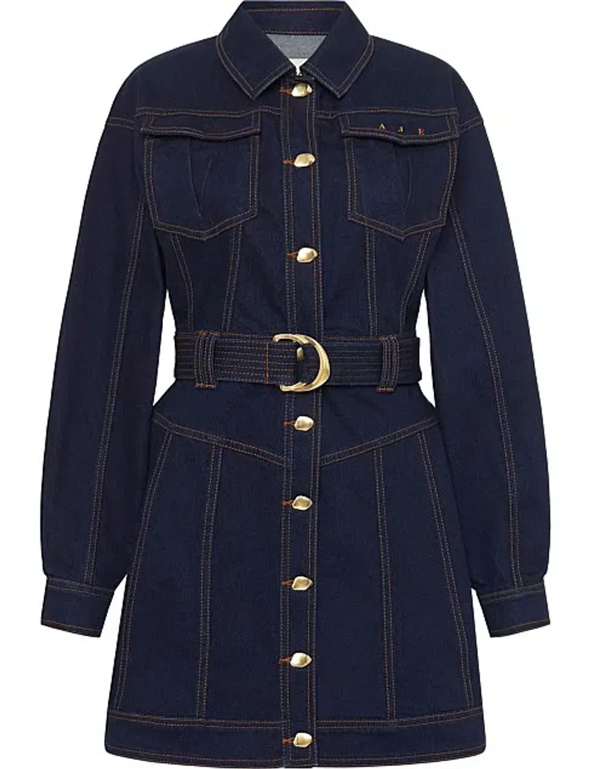Aje Philia Belted Denim Mini Dress Blue Size 10 - Image 4