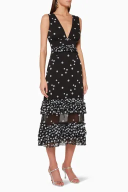 Talulah Love Shack Midi Dress Black Size 6 for rent on The Volte - image 1