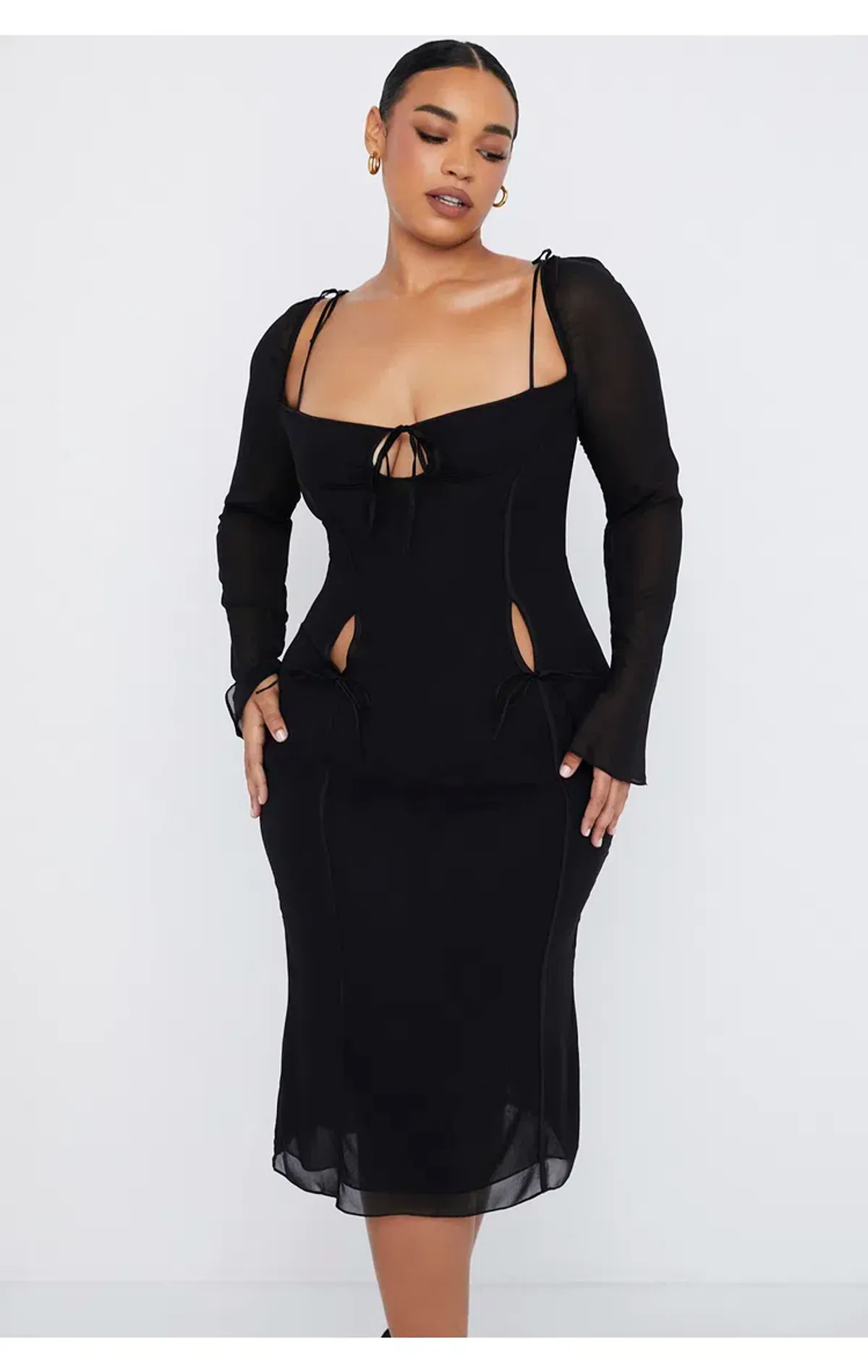 House of CB Ophelia Cutout Midi Dress Black Size L / AU 12 - Image 2