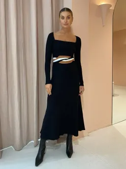 Sovere Studios Inertia Knit Midi Dress Black Size 10 for rent on The Volte - image 1