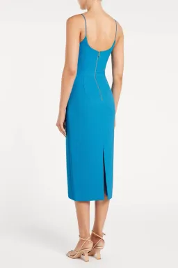 Rebecca Vallance The Hermosa Bow Midi Dress Blue Size 10  for rent on The Volte - image 2