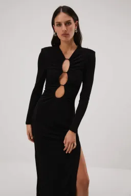 Misha Edita Slinky Jersey Gown Black Size 8 for rent on The Volte - image 4
