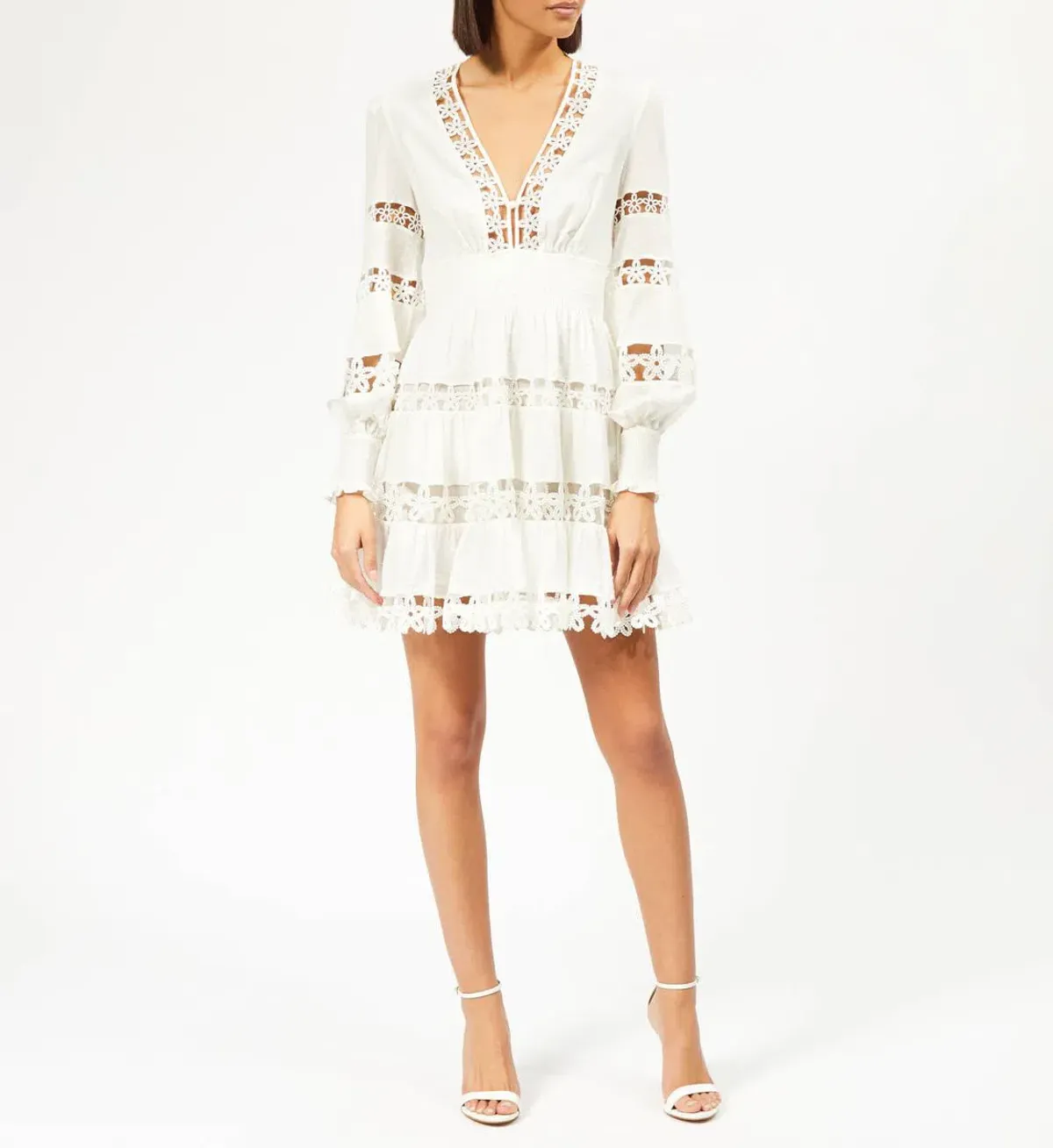 Zimmermann Ivory Embroidered Primrose Daisy Short Dress Size 1/10 - Image 1