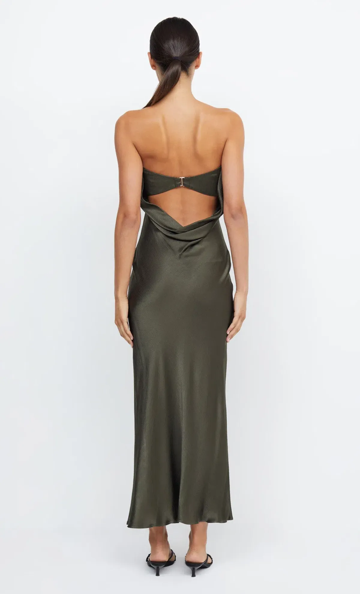 Bec & Bridge Moon Dance Strapless Dress Dark Willow Size 8 - Image 3