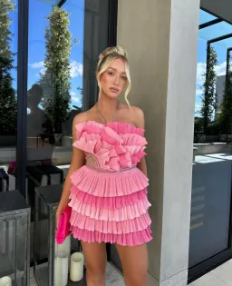 Eliya the Label Josephine Mini Dress Pink Size M/Au 10 for rent on The Volte - image 3