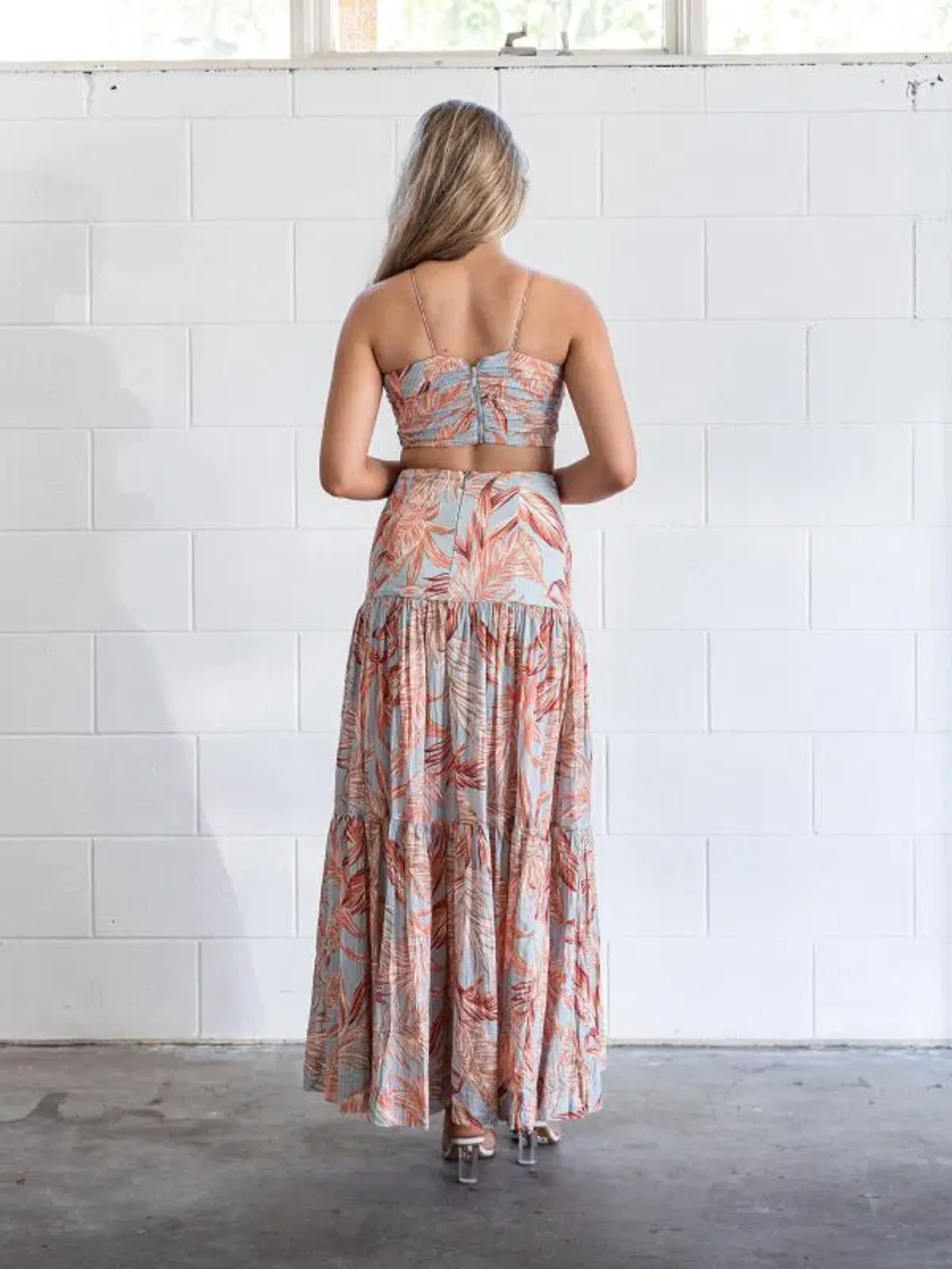 Bec & Bridge Miami Palm Skirt and Top Set Print Size 10 - Image 4